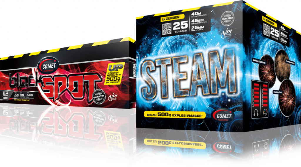 Ultra Power Produktfoto "Black Spot" und "Steam"